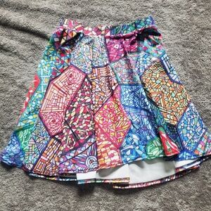 Vibrant Mosaic High Low Skirt Size S